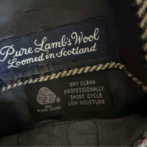 Burberrys Tweed Blazer English Woven Plaid Academia Preppy Old Money Lambs Wool - Picture 10 of 10